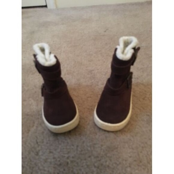 Stride Rite Toddler Boys Child Faux Fur Lined Brown Boots Size 5 Winter - Picture 1 of 10